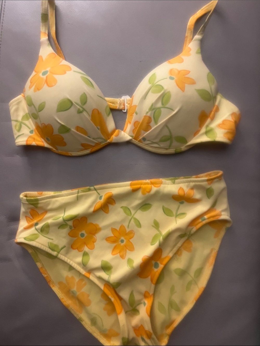 Floral Yellow & Green Women's Bikini Set